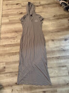 Dereon Hooded Maxi Dress in Gray